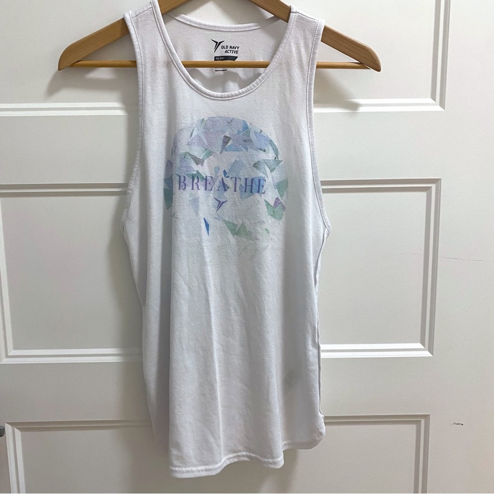Size S Old Navy Active “Breathe” White workout tank